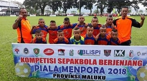 Tim U-12 Maluku saat mengikuti kompetisi  berjenjang Piala Menteri Pemuda dan Olahraga (Menpora) 2018, di Kota Balikpapan
