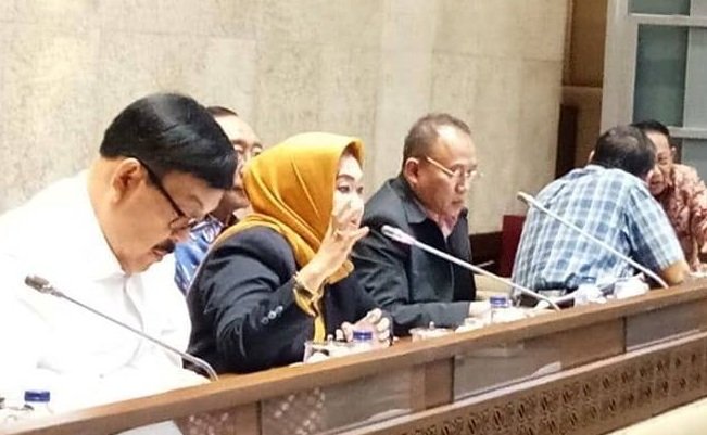 Anggota Pansus RUU Daerah Kepulauan, Rohani Vanath saat menyampaikan pendapat pada rapat dengar pendapatan Pansus RUU dengan Komisi I DPRD Provinsi Riau di Jakarta, Kamis (24/1/2019).