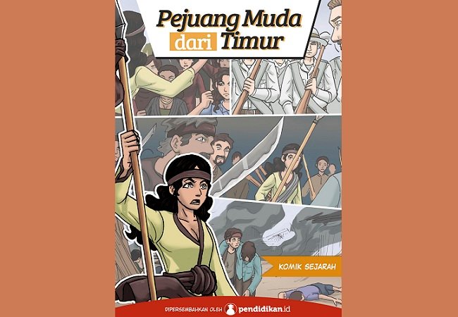Sampul buku Komik Sejarah dengan judul “Pejuang Muda dari Timur”