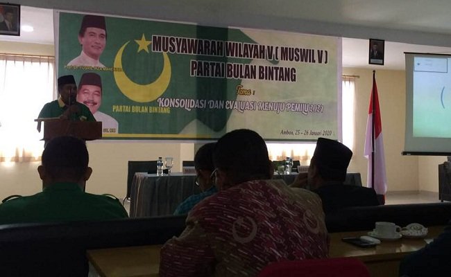 Pelaksanaan Muswil V Partai Bulan Bintang (PBB) Maluku yang digelar di Hotel Amans, Ambon, Minggu (26/1/2020)