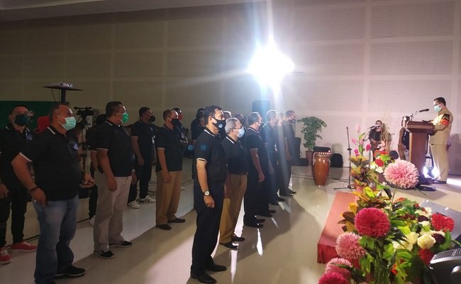 Pelantikan Pengurus Musik Maluku Basudara (MASARA) dilakukan Wakil Walikota Ambon Syarif Hadler berlangsung di Aula RRI Ambon, Senin (10/8/2020).