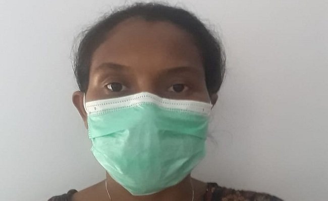 Ontje Grace Taberima pasien Covid-19 dengan status OTG di kota Ambon