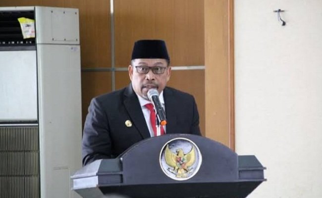 Gubernur Maluku Murad Ismail, saat memberikan sambutan pada acara pengambilan sumpah, pelantikan pejabat administrator dan pengawas dalam lingkup Pemerintah Provinsi Maluku, yang berlangsung di lantai 7 Kantor Gubernur, Kamis (07/01/2021). 