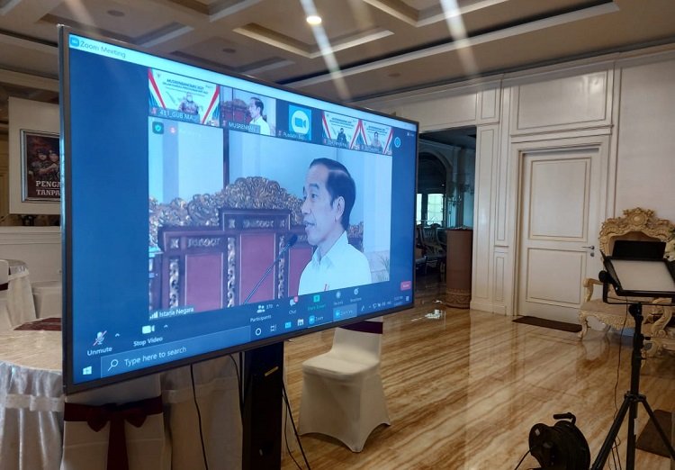 Presiden Jokowi saat membuka Musyawarah Perencanaan Pembangunan Nasional (Musrenbangnas) tahun 2021 yang berlangsung secara virtual, Selasa (4/5/2021).