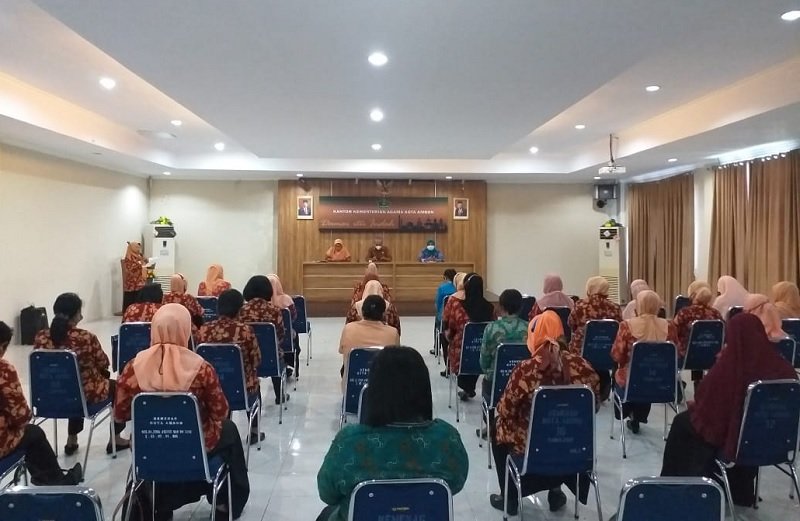 Pertemuan bulanan Dharma Wanita Persatuan (DWP) Kementerian Agama Kota Ambon yang digelar, Kamis (24/6/2021)