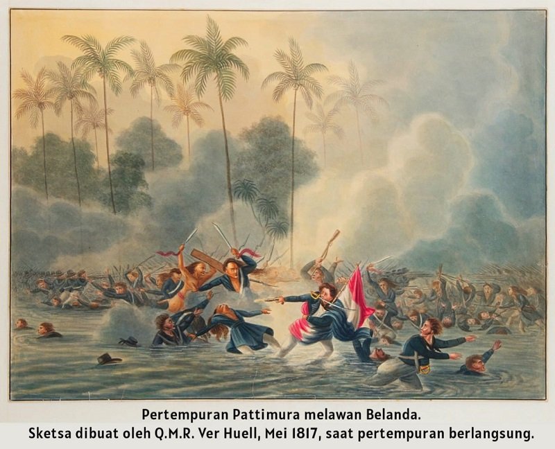 Sketsa gambar perang Pattimura