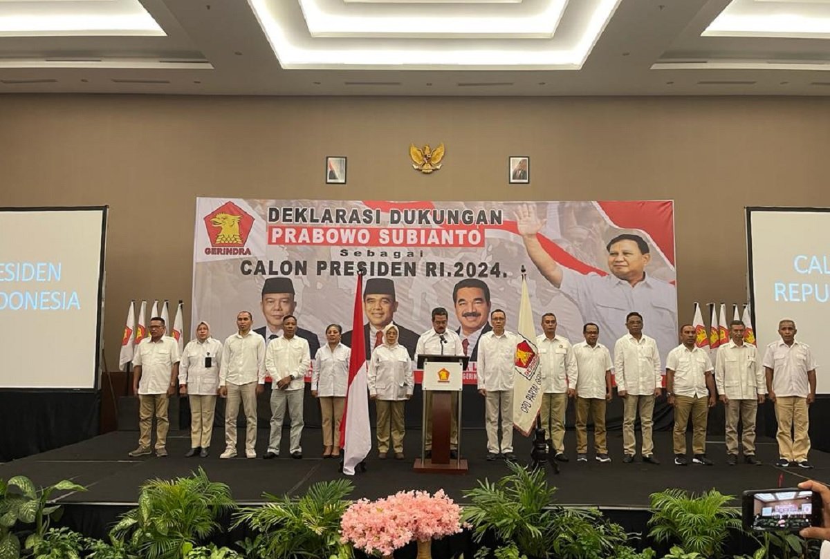Deklrasi dukungan Capres Prabowo Subianto disampaikan pengurus Partai Gerindra se Maluku