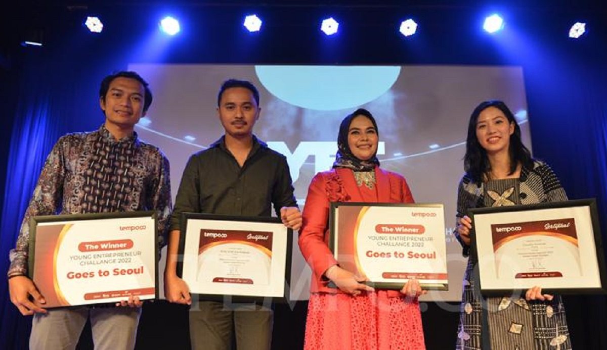 Empat pebisnis muda inspiratif pilihan redaksi Tempo.com ditetapkan dalam acara Tempo Young Entrepreneur Challenge 2022