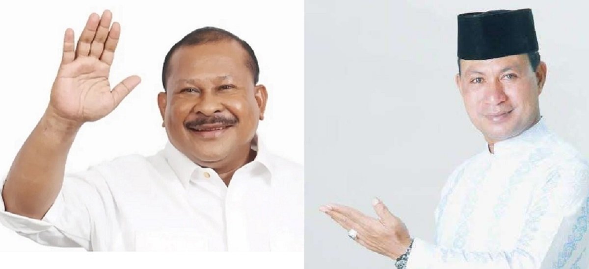 Bakal calon Gubernur Maluku  Jeffry Apoly Rahawarin (JAR) bersama bakal calon Wakil Gubernur Maluku Abdullah Vanath