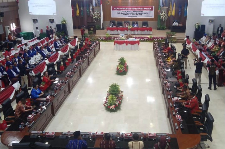 DPRD Provinsi Maluku menggelar rapat paripurna istimewa dalam rangka memperingati Hari Ulang Tahun (HUT) ke-79 Provinsi Maluku.