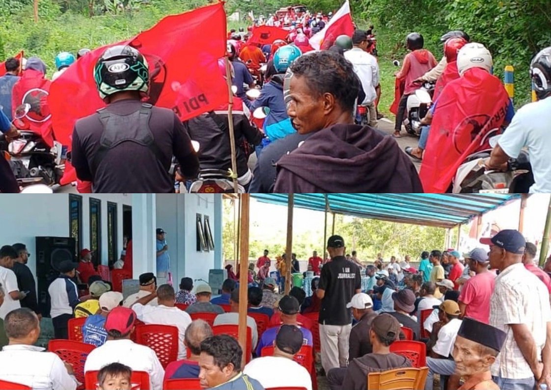 Ratusan pendukung dan simpatisan sambut kedatangan Balon Bupati SBT, Abdul Malik Kastella di Kota Bula.