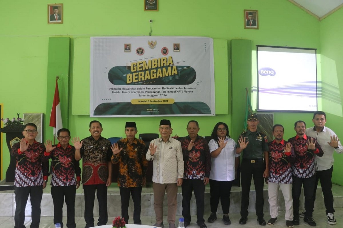 Kegiatan Gerakan Muda Bangga Bernegara dan Beragama atau Gembira Beragama digelar Badan Nasional Penanggulangan Terorisme (BNPT) melalui Forum Koordinasi Pencegahan Terorisme (FKPT) di Kota Masohi, Kabupaten Maluku Tengah (Malteng).