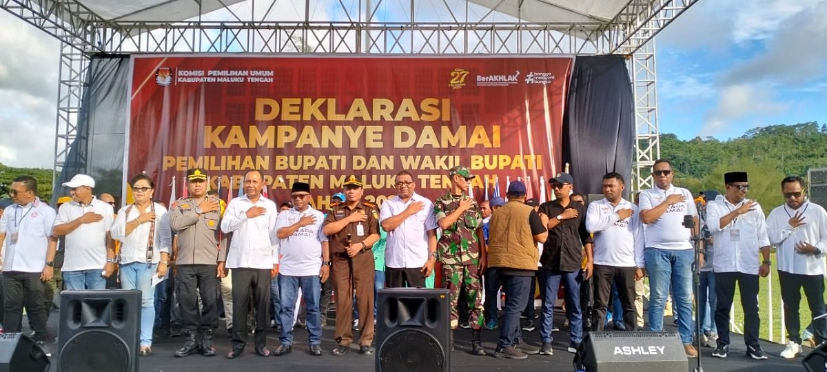 Deklarasi Kampanye Damai Pemilihan Kepala Daerah (Pilkada) di Lapangan Nusantara Masohi, Kamis (26/9/2024).