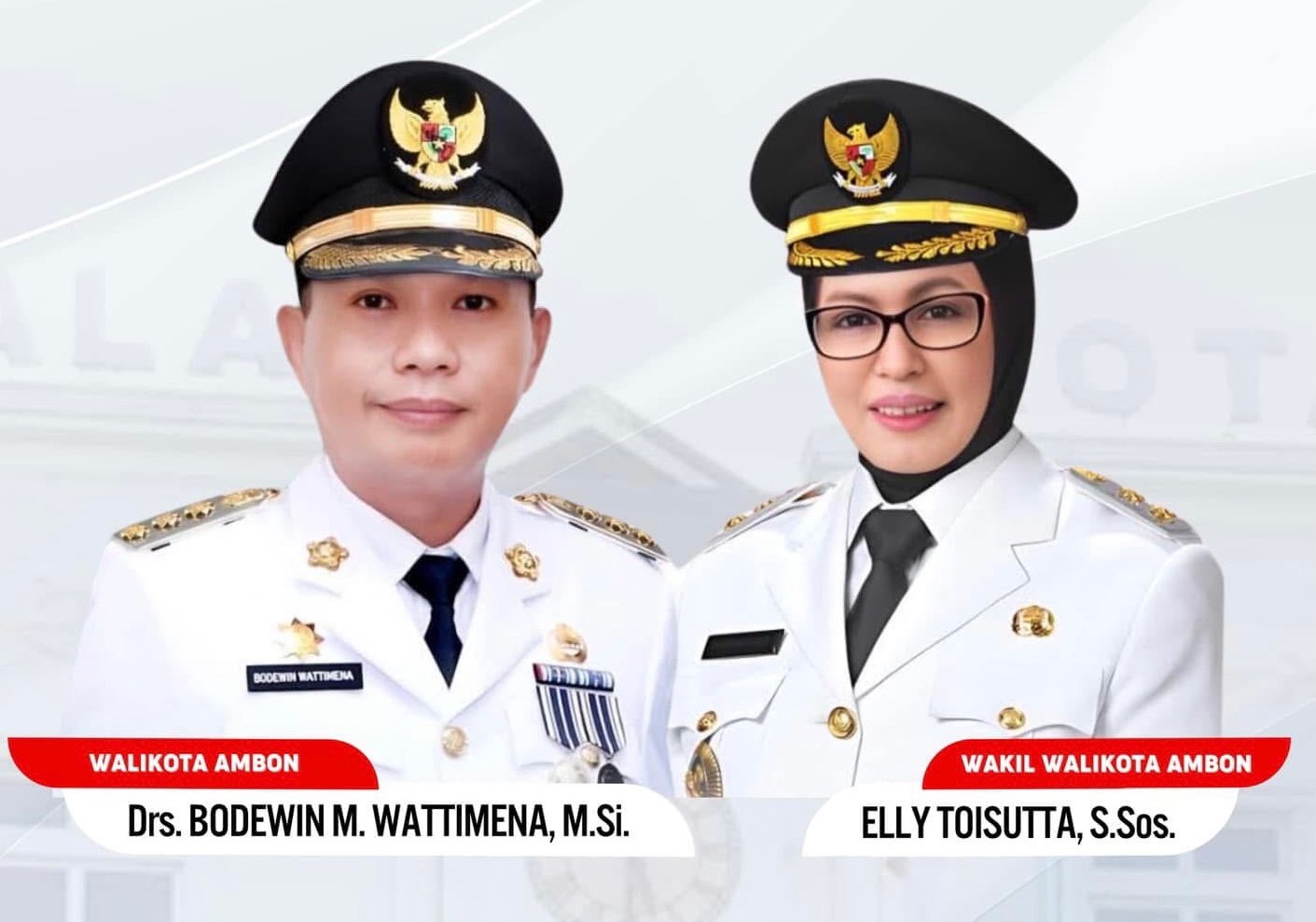 Walikota dan Wakil Walikota Ambon, Bodewin M. Wattimena-Elly Toisutta.