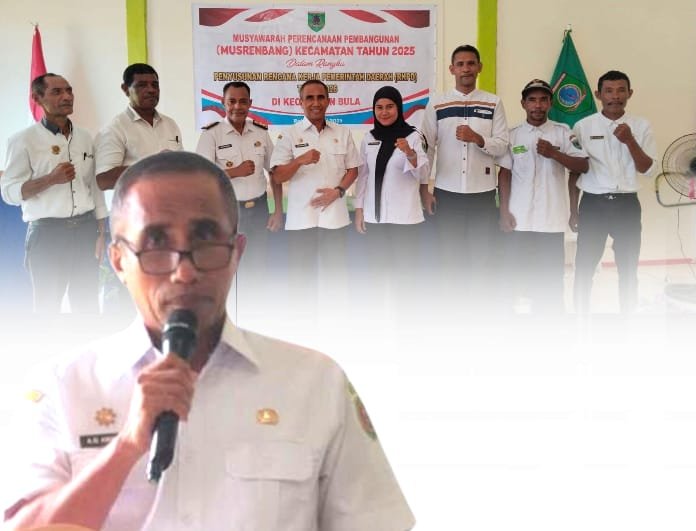 Pj Sekda SBT, Achmad Q. Amahoru buka Musrenbang Kecamatan Bula. (foto : beritabeta.com)