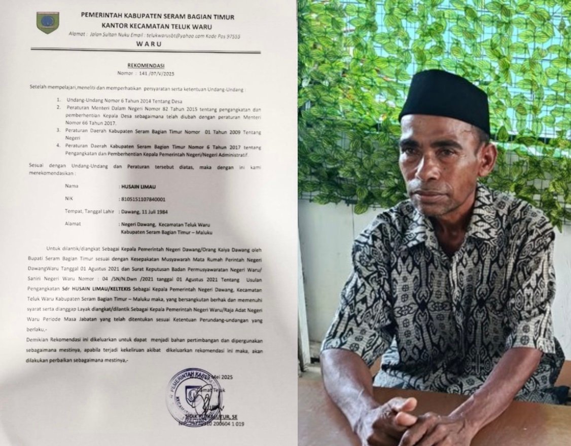 Ketua BPN Dawang Sahabudin Limau dan surat rekomendasi pengusulan raja Dawang. (foto : istimewa)